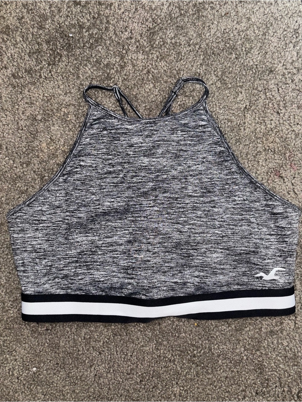 Hollister Halter Neck Gray Sports Bra Size L